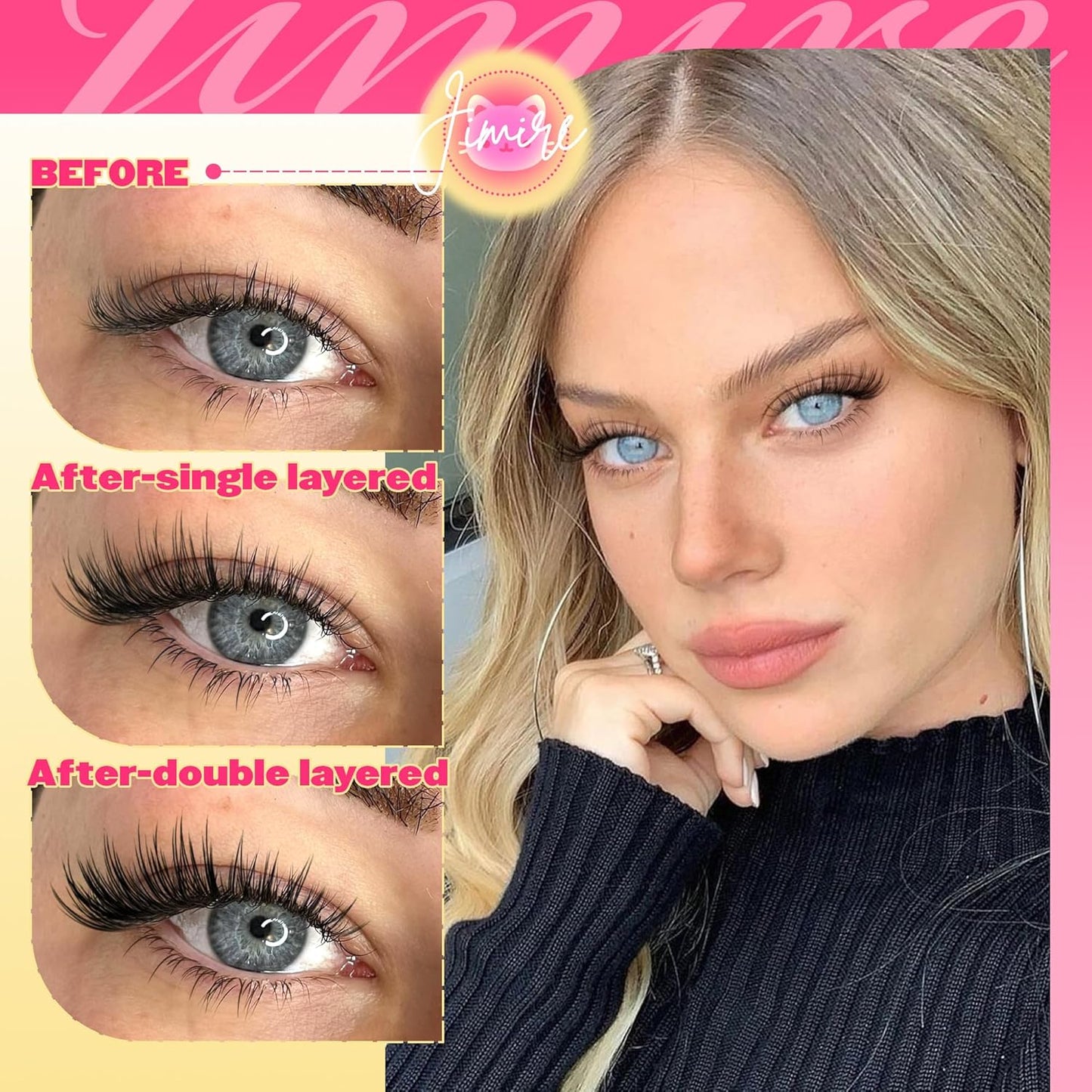 Venus Lash Clusters Kit with Bottom Lashes Natural Look Wispy 10-16MM Lash Extension Kit with Lash Bond and Seal, Remover, Tweezers D Curl Cluster Eyelash Extensions Kit Individual Lashes by