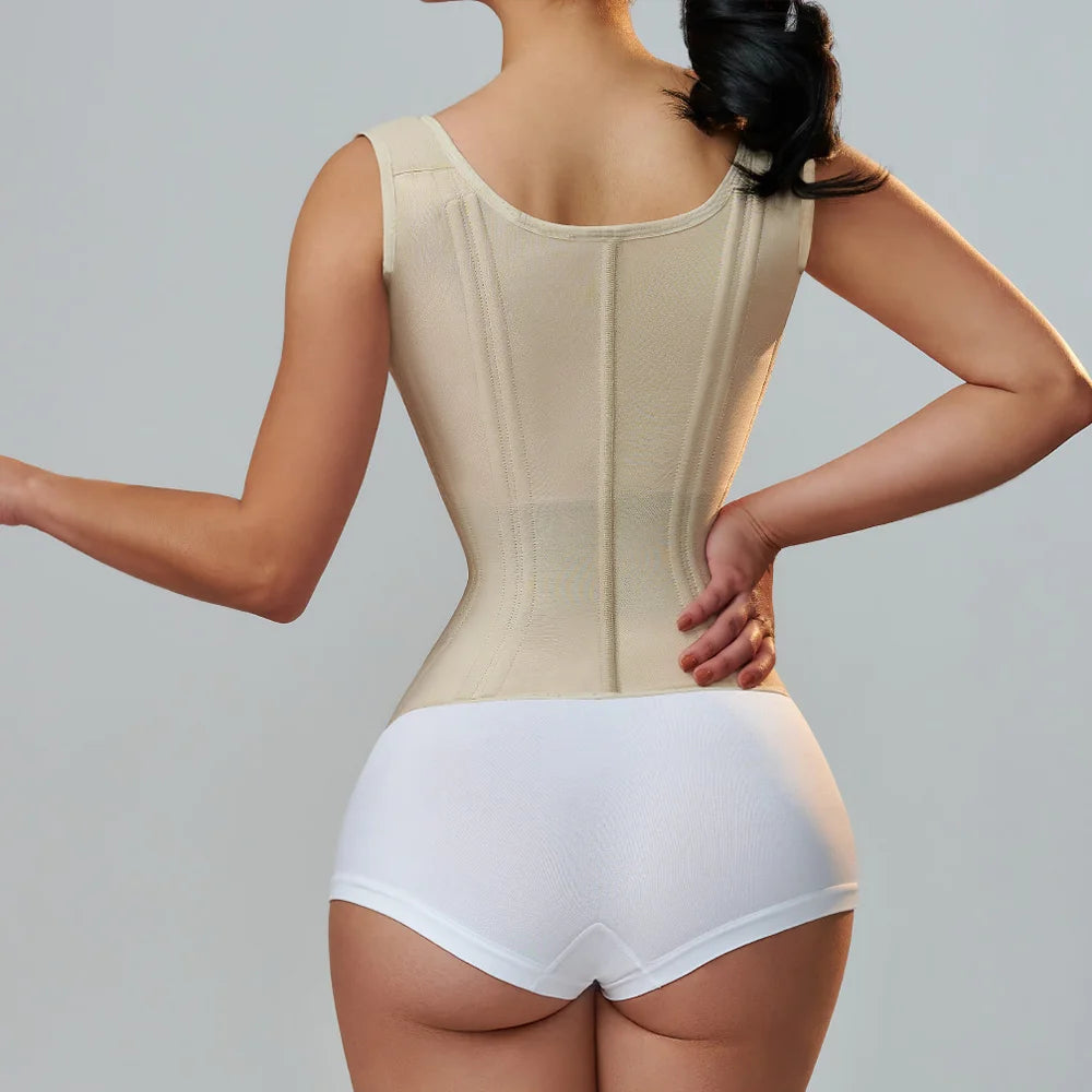 Fajas Colombians Girdles with Row Buckle and Zipper Postpartum Corset Waist Trainer Body Shaper for Women Sexy Shaping Curve