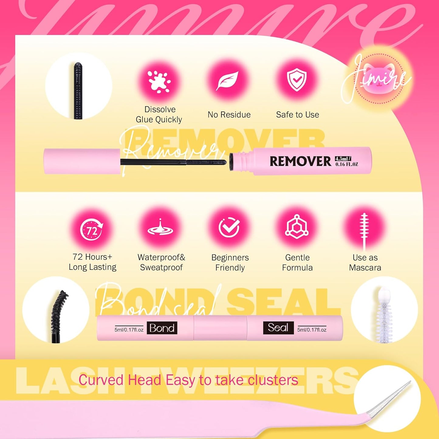 Venus Lash Clusters Kit with Bottom Lashes Natural Look Wispy 10-16MM Lash Extension Kit with Lash Bond and Seal, Remover, Tweezers D Curl Cluster Eyelash Extensions Kit Individual Lashes by