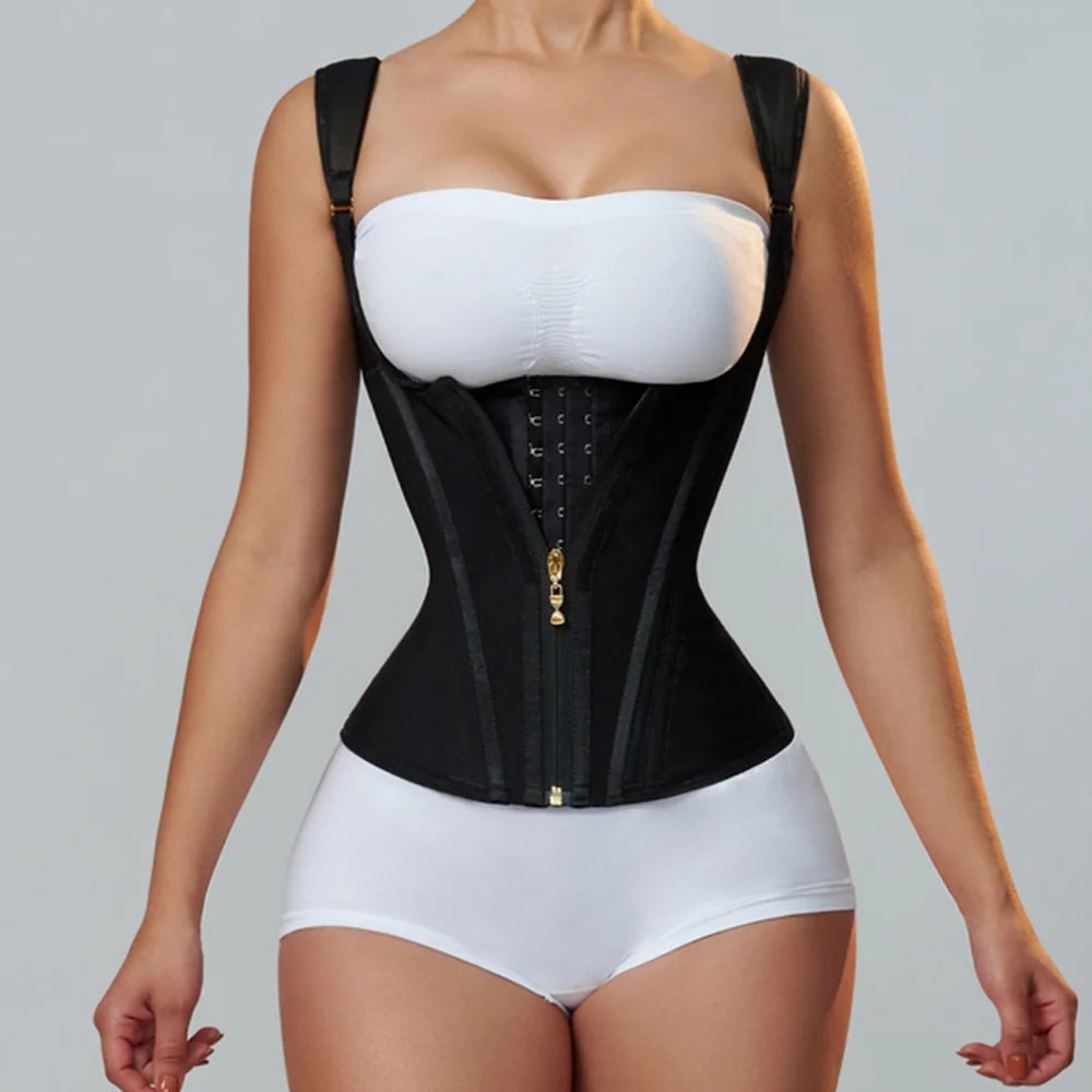 Fajas Colombians Girdles with Row Buckle and Zipper Postpartum Corset Waist Trainer Body Shaper for Women Sexy Shaping Curve