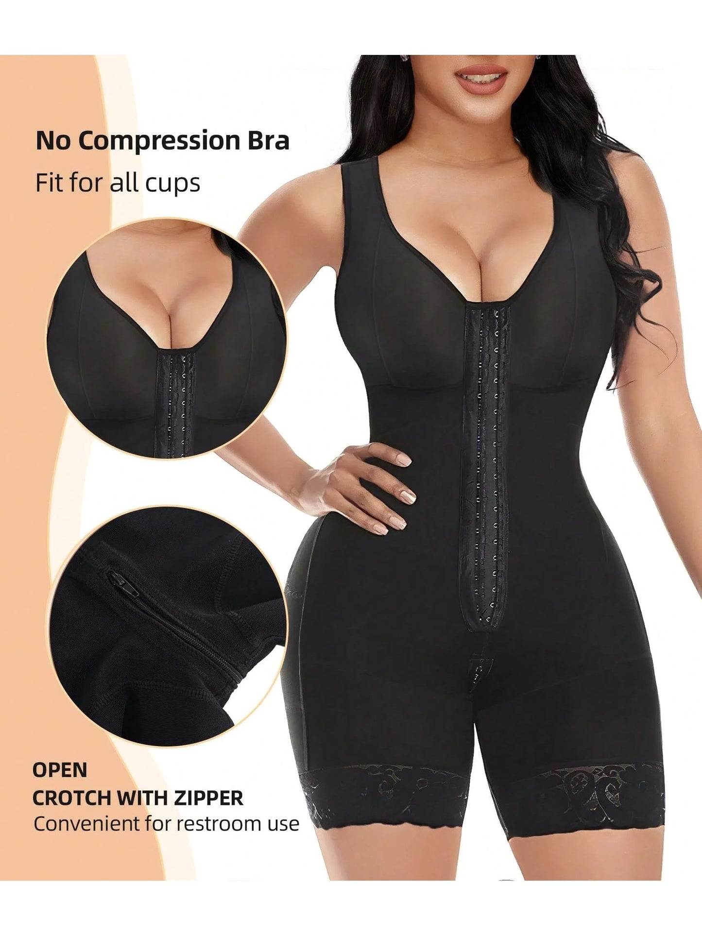 Fajas Colombianas Shapewear for Women Tummy Control Post Surgery Full Body Shaper Butt Lifter with Zipper Crotch Skimsbodysuits Solleonnewfajascurve Elegant Figure Fajas Melibelt Bodysuitfajashaper