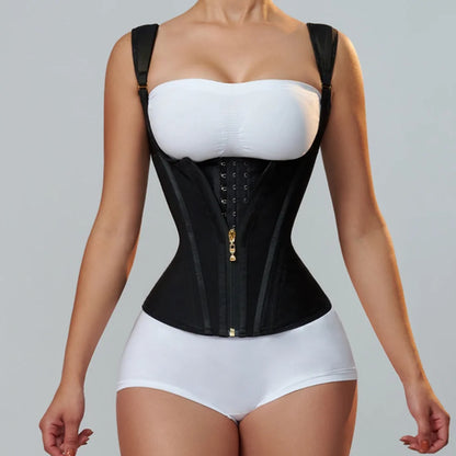 Fajas Colombians Girdles with Row Buckle and Zipper Postpartum Corset Waist Trainer Body Shaper for Women Sexy Shaping Curve